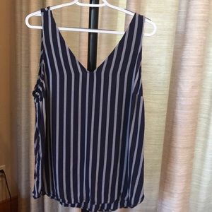 Blue & grey striped top